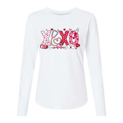 Xoxo Nurse Valentines Day Stethoscope Valentine For Nurse Womens Cotton Relaxed Long Sleeve T-Shirt