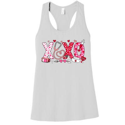 Xoxo Nurse Valentines Day Stethoscope Valentine For Nurse Women's Racerback Tank