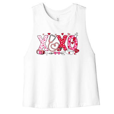 Xoxo Nurse Valentines Day Stethoscope Valentine For Nurse Women's Racerback Cropped Tank