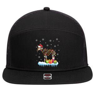 Xgiftmas Okapi Christmas Lights Funny Wild Forest Giraffe Okapi Gift 7 Panel Mesh Trucker Snapback Hat