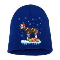 Xgiftmas Okapi Christmas Lights Funny Wild Forest Giraffe Okapi Gift Short Acrylic Beanie