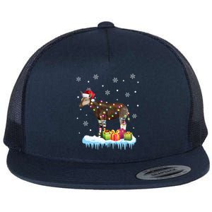 Xgiftmas Okapi Christmas Lights Funny Wild Forest Giraffe Okapi Gift Flat Bill Trucker Hat