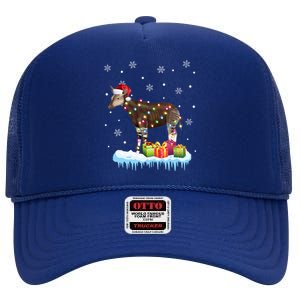 Xgiftmas Okapi Christmas Lights Funny Wild Forest Giraffe Okapi Gift High Crown Mesh Back Trucker Hat