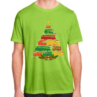 Xmas Outfits For Holiday Firefighter Truck Christmas Tree Great Gift Adult ChromaSoft Performance T-Shirt