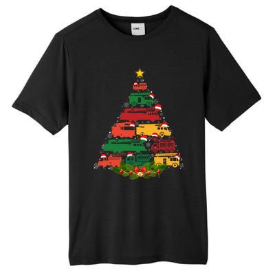 Xmas Outfits For Holiday Firefighter Truck Christmas Tree Great Gift Tall Fusion ChromaSoft Performance T-Shirt