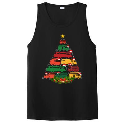 Xmas Outfits For Holiday Firefighter Truck Christmas Tree Great Gift PosiCharge Competitor Tank