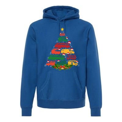 Xmas Outfits For Holiday Firefighter Truck Christmas Tree Great Gift Premium Hoodie