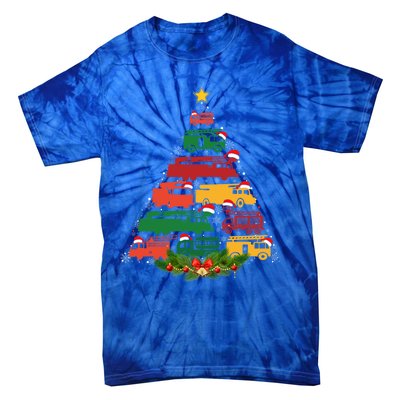 Xmas Outfits For Holiday Firefighter Truck Christmas Tree Great Gift Tie-Dye T-Shirt