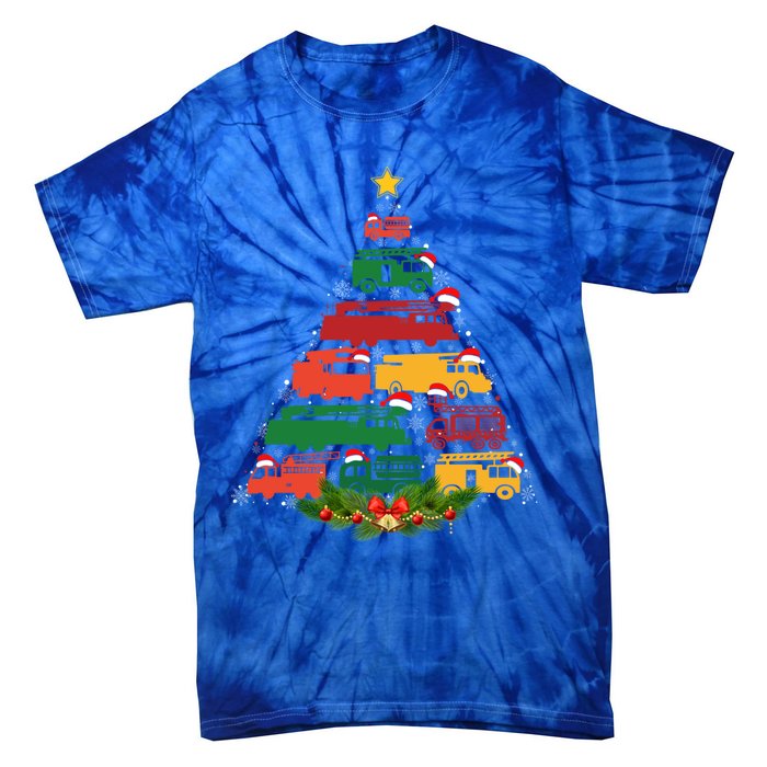 Xmas Outfits For Holiday Firefighter Truck Christmas Tree Great Gift Tie-Dye T-Shirt