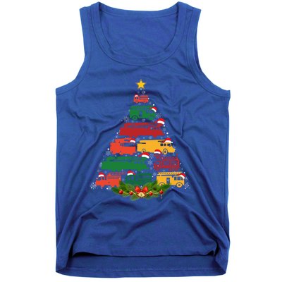 Xmas Outfits For Holiday Firefighter Truck Christmas Tree Great Gift Tank Top