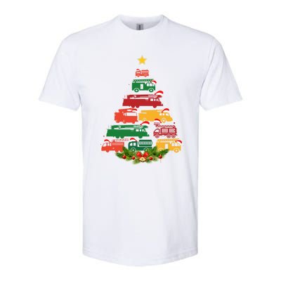 Xmas Outfits For Holiday Firefighter Truck Christmas Tree Great Gift Softstyle CVC T-Shirt