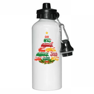 Xmas Outfits For Holiday Firefighter Truck Christmas Tree Great Gift Aluminum Water Bottle