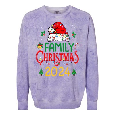 Xmas Outfits Team Santa Elf Squad Family 2024 Christmas Matching Gift Colorblast Crewneck Sweatshirt