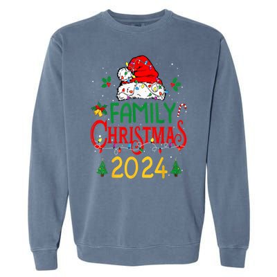 Xmas Outfits Team Santa Elf Squad Family 2024 Christmas Matching Gift Garment-Dyed Sweatshirt