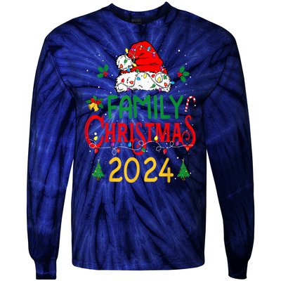 Xmas Outfits Team Santa Elf Squad Family 2024 Christmas Matching Gift Tie-Dye Long Sleeve Shirt