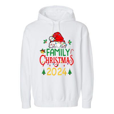 Xmas Outfits Team Santa Elf Squad Family 2024 Christmas Matching Gift Garment-Dyed Fleece Hoodie