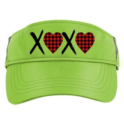 XOXO Plaid Pattern Love Heart Adult Drive Performance Visor