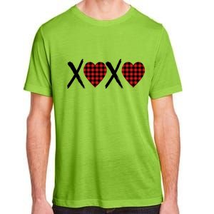 XOXO Plaid Pattern Love Heart Adult ChromaSoft Performance T-Shirt