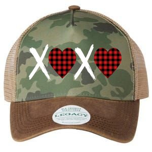 XOXO Plaid Pattern Love Heart Legacy Tie Dye Trucker Hat