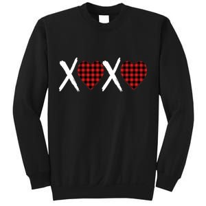 XOXO Plaid Pattern Love Heart Sweatshirt