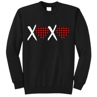 XOXO Plaid Pattern Love Heart Sweatshirt