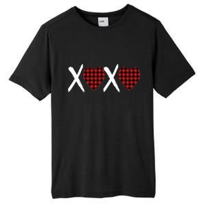 XOXO Plaid Pattern Love Heart Tall Fusion ChromaSoft Performance T-Shirt