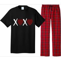 XOXO Plaid Pattern Love Heart Pajama Set