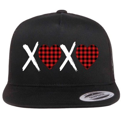 XOXO Plaid Pattern Love Heart Flatbill Hat