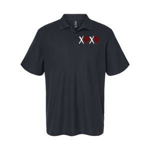 XOXO Plaid Pattern Love Heart Softstyle Adult Sport Polo