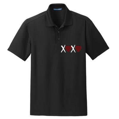 XOXO Plaid Pattern Love Heart Dry Zone Grid Polo