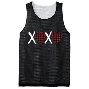 XOXO Plaid Pattern Love Heart Mesh Reversible Basketball Jersey Tank