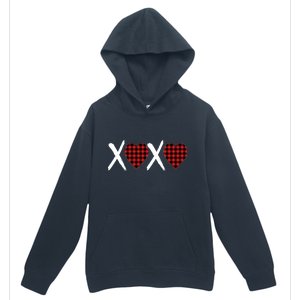 XOXO Plaid Pattern Love Heart Urban Pullover Hoodie