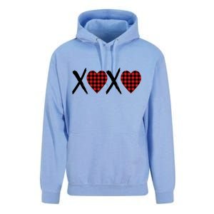 XOXO Plaid Pattern Love Heart Unisex Surf Hoodie