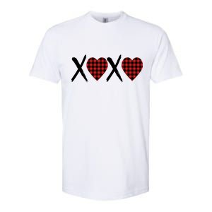 XOXO Plaid Pattern Love Heart Softstyle CVC T-Shirt