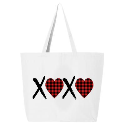 XOXO Plaid Pattern Love Heart 25L Jumbo Tote