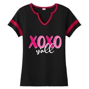 XOXO Y'all Valentines Day Ladies Halftime Notch Neck Tee