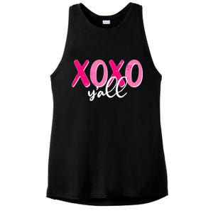 XOXO Y'all Valentines Day Ladies PosiCharge Tri-Blend Wicking Tank