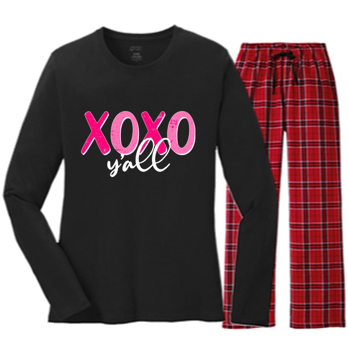 XOXO Y'all Valentines Day Women's Long Sleeve Flannel Pajama Set 