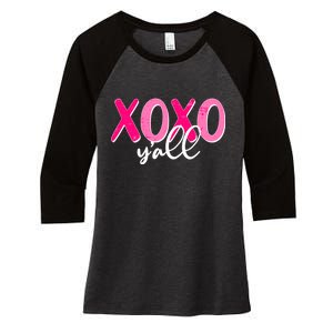 XOXO Y'all Valentines Day Women's Tri-Blend 3/4-Sleeve Raglan Shirt