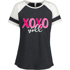 XOXO Y'all Valentines Day Enza Ladies Jersey Colorblock Tee