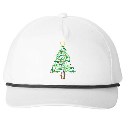 Xmas Patriotic 2nd Adt Gun Christmas Tree Gift Snapback Five-Panel Rope Hat