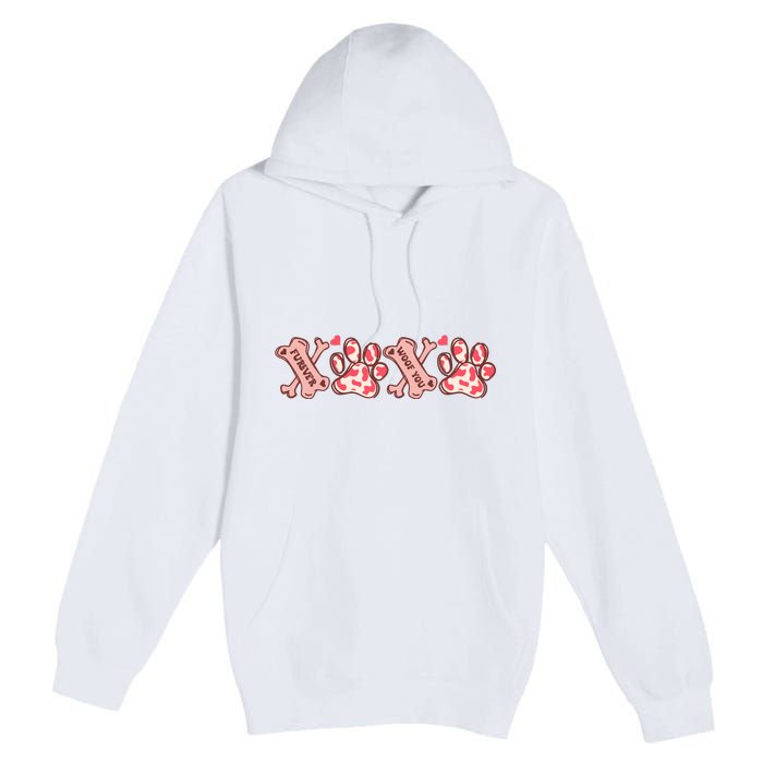 Xoxo Paw Dog Valentine Day Premium Pullover Hoodie