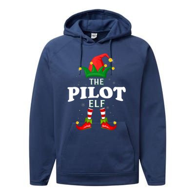 Xmas Pilot Elf Family Matching Christmas Pajama Gift Performance Fleece Hoodie