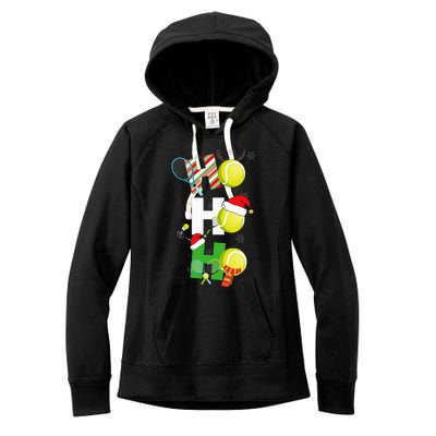 Xmas PJs for Tennis Players with Matching Rackets Women's Fleece Hoodie