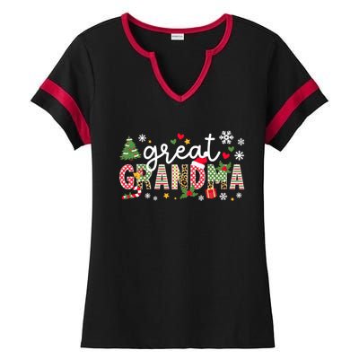 Xmas Party Great Grandma Christmas Great Grandmother Ladies Halftime Notch Neck Tee