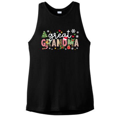 Xmas Party Great Grandma Christmas Great Grandmother Ladies PosiCharge Tri-Blend Wicking Tank