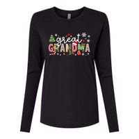 Xmas Party Great Grandma Christmas Great Grandmother Womens Cotton Relaxed Long Sleeve T-Shirt