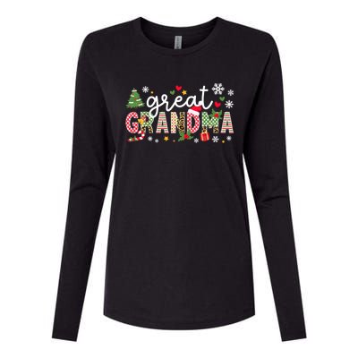 Xmas Party Great Grandma Christmas Great Grandmother Womens Cotton Relaxed Long Sleeve T-Shirt