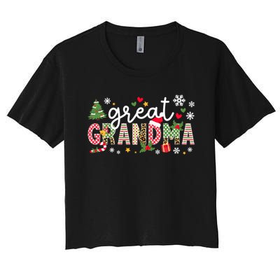 Xmas Party Great Grandma Christmas Great Grandmother Women's Crop Top Tee