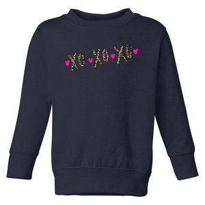 XOXO Pink Hearts Valentine's Day Love Hugs Kisses Toddler Sweatshirt